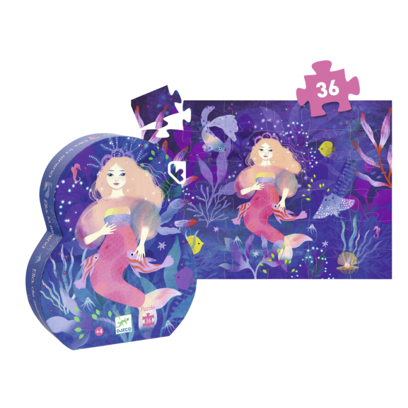 Ella la Sirène - Puzzle Silhouette - 26 Pièces - DJECO
