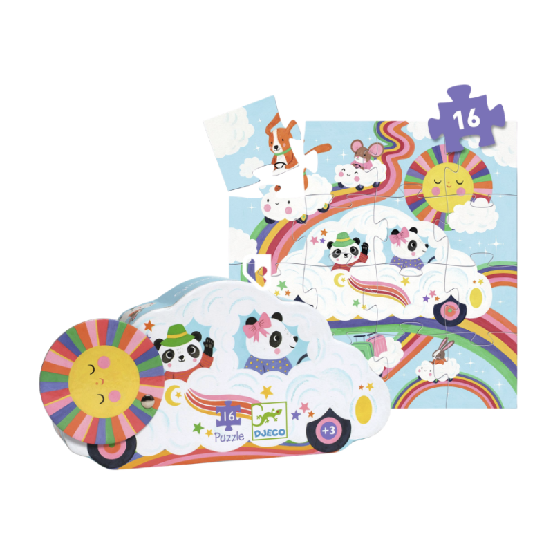 Voiture Nuage - Puzzle silhouette - 16 PIÈCES - DJECO