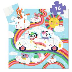 Voiture Nuage - Puzzle silhouette - 16 PIÈCES - DJECO