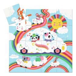 Voiture Nuage - Puzzle silhouette - 16 PIÈCES - DJECO