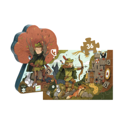 Robin des Bois - Puzzle silhouette - 36 PIÈCES - DJECO