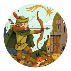 Robin des Bois - Puzzle silhouette - 36 PIÈCES - DJECO