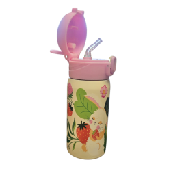 Gourde isotherme avec paille MINUS - FRUITY PARTY - DERRIÈRE LA PORTE