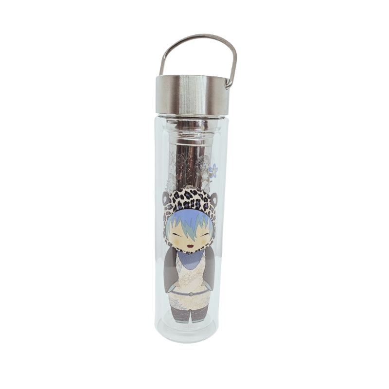 Bouteille en verre avec infuseur 400ml - Little Animal Leo - EIGENART