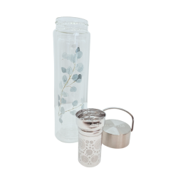 Bouteille en verre avec infuseur 400ml - Eucalyptus - EIGENART