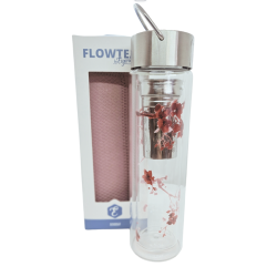 Bouteille en verre avec infuseur 400ml - Cerisiers - EIGENART