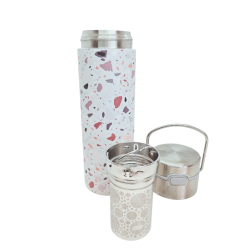 Bouteille thermos en INOX isotherme avec infuseur 500ml - Terrazo - EIGENART