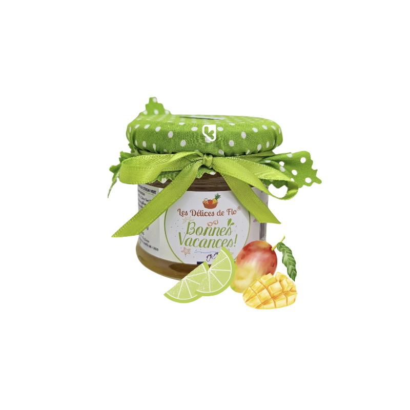 CONFITURE MANGUE CITRON VERT 130G BONNES VACANCES - LES DÉLICES DE FLO