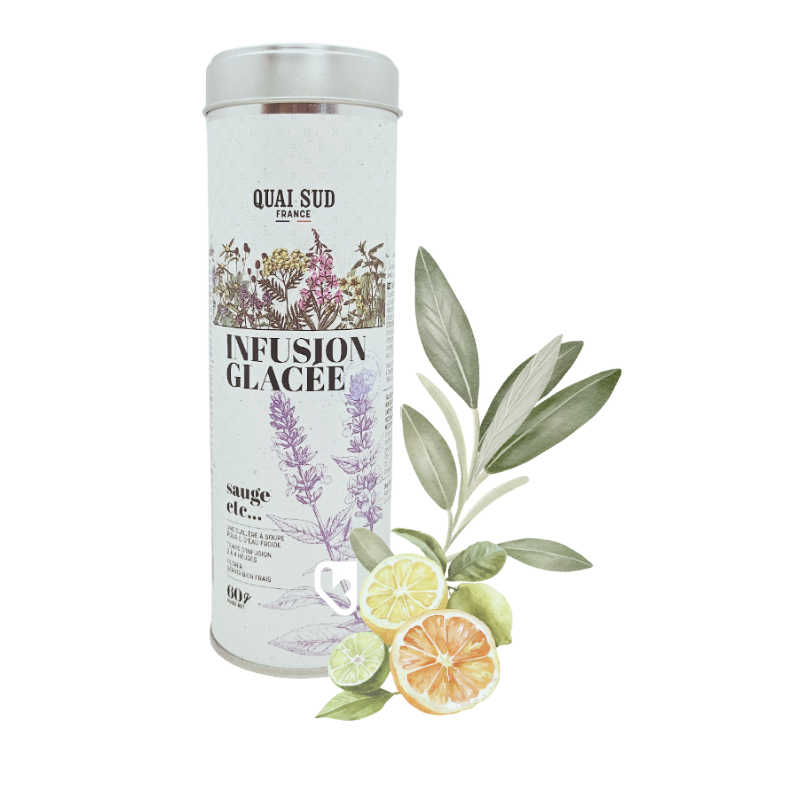 INFUSION GLACÉE SAUGE - BOÎTE RONDE 60G - QUAI SUD