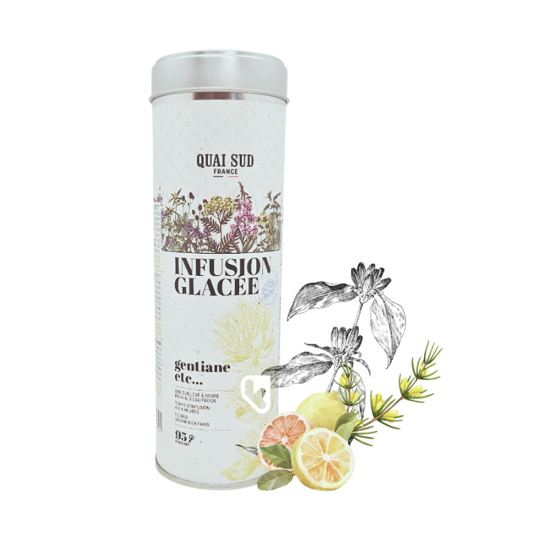 INFUSION GLACÉE GENTIANE - BOÎTE RONDE 80G - QUAI SUD