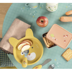 SET COUVERTS SILICONE TROIS PETITS LAPINS - MOULIN ROTY