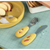 SET COUVERTS SILICONE TROIS PETITS LAPINS - MOULIN ROTY