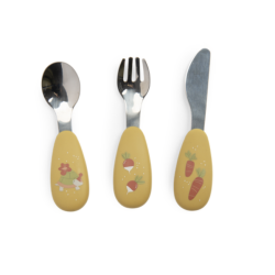 SET COUVERTS SILICONE TROIS PETITS LAPINS - MOULIN ROTY