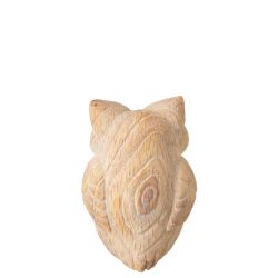 HIBOU IMITATION BOIS POLYRÉSINE BEIGE S - J-LINE