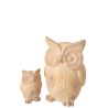 HIBOU IMITATION BOIS POLYRÉSINE BEIGE L - J-LINE