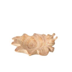 PLAT DÉCO FEUILLE + OISEAU BEIGE S - J-LINE