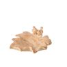 PLAT DÉCO FEUILLE + OISEAU BEIGE S - J-LINE
