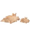 PLAT DÉCO FEUILLE + OISEAU BEIGE L - J-LINE