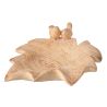 PLAT DÉCO FEUILLE + OISEAU BEIGE L - J-LINE