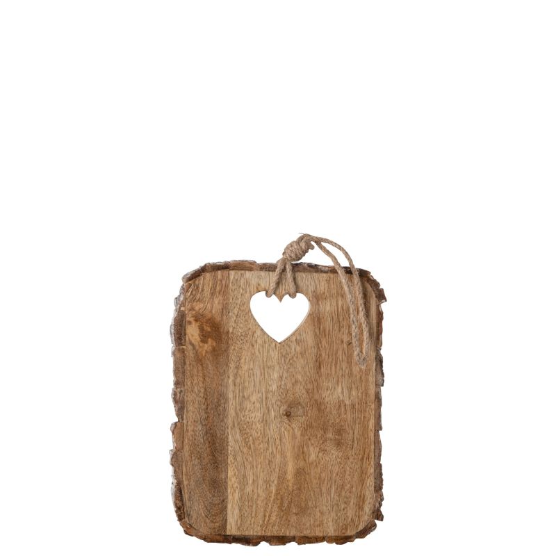 PLANCHE À DÉCOUPER COEUR + ÉCORCE NATURELLE S - J-LINE