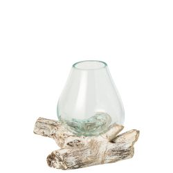 VASE SUR BASE RACINE VERRE...