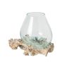 VASE SUR BASE RACINE VERRE M 30X30X30CM - J-LINE