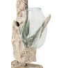 DOUBLE VASE SUR BASE RACINE VERRE 30X30X69CM - J-LINE