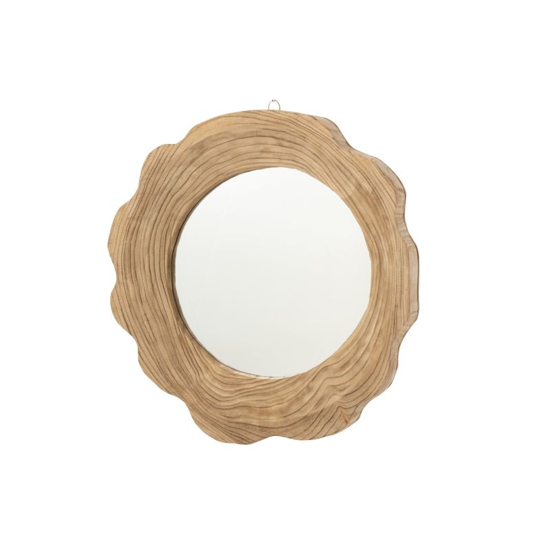 MIROIR MURAL COTELÉ PAULOWNIA NATUREL L 60X56X6CM - J-LINE