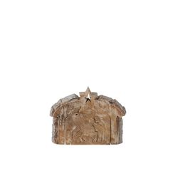 CRÈCHE BOIS DE MANGUIER NATUREL/BLANC S - J-LINE