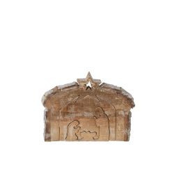 CRÈCHE BOIS DE MANGUIER NATUREL/BLANC M - J-LINE