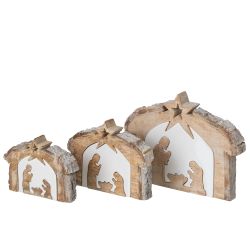 CRÈCHE BOIS DE MANGUIER NATUREL/BLANC L - J-LINE