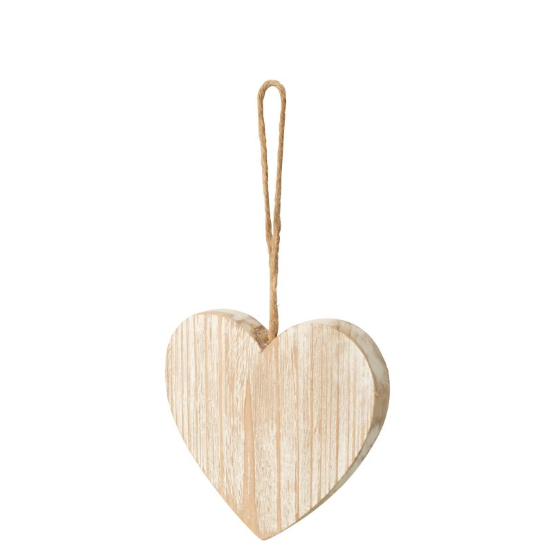 SUSPENSION COEUR BOIS BLANC S - J-LINE