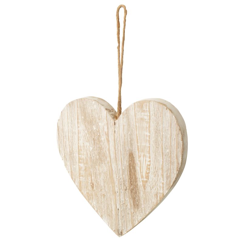 SUSPENSION COEUR BOIS BLANC L - J-LINE