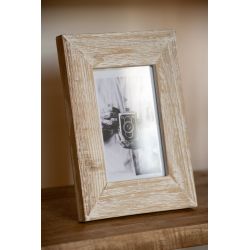 CADRE PHOTO BOIS BLANC CASSÉ L  - J-LINE