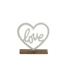 COEUR ALUMINIUM LOVE SUR BASE BLANC/NATUREL S  - J-LINE