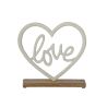 COEUR ALUMINIUM LOVE SUR BASE BLANC/NATUREL L  - J-LINE