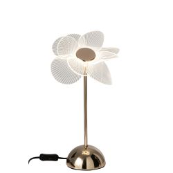 LAMPE FLEUR MATEL DORÉE S 23X23X30CM - J-LINE