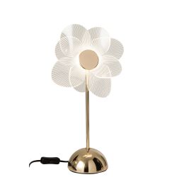 LAMPE FLEUR MATEL DORÉE S 23X23X30CM - J-LINE