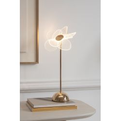 LAMPE FLEUR MATEL DORÉE S...