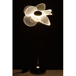 LAMPE FLEUR MATEL DORÉE M 23X23X50CM - J-LINE