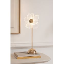 LAMPE FLEUR MATEL DORÉE M 23X23X50CM - J-LINE