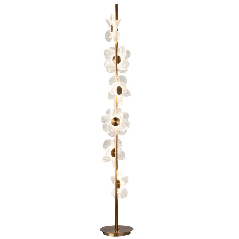LAMPADAIRE FLEUR MATEL DORÉE 23X23X150CM - J-LINE