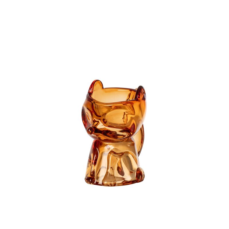 COQUETIER RENARD VERRE MARRON - J-LINE