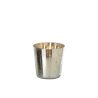 PHOTOPHORE EN VERRE ARGENT/DORÉ S 16X16X16CM - J-LINE