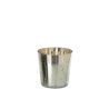 PHOTOPHORE EN VERRE ARGENT/DORÉ S 16X16X16CM - J-LINE
