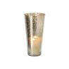 PHOTOPHORE EN VERRE ARGENT/DORÉ L 15X15X30CM - J-LINE