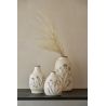 VASE FLEURS PORCELAINE BLANC/NOIR S 12X12X15CM - J-LINE