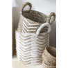 PANIER CHEVRON EN RAPHIA Blanc & Naturel M - J-LINE
