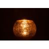 PHOTOPHORE BOULE CRAQUELEE EN VERRE NACREE OR M 15*15*12CM - J-LINE