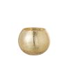 PHOTOPHORE BOULE CRAQUELEE EN VERRE NACREE OR M 15*15*12CM - J-LINE
